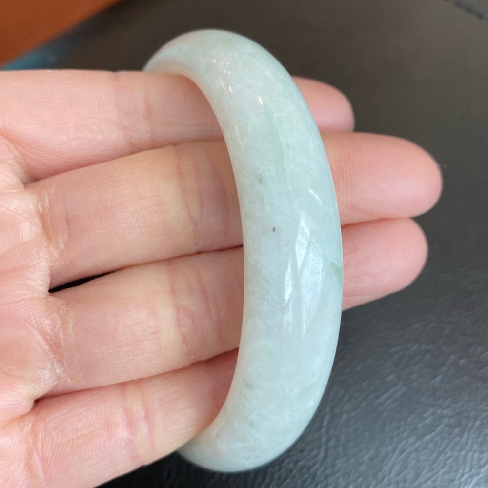 White Jade Bangle Bracelet 59mm Width 15mm - Picture 9 of 13